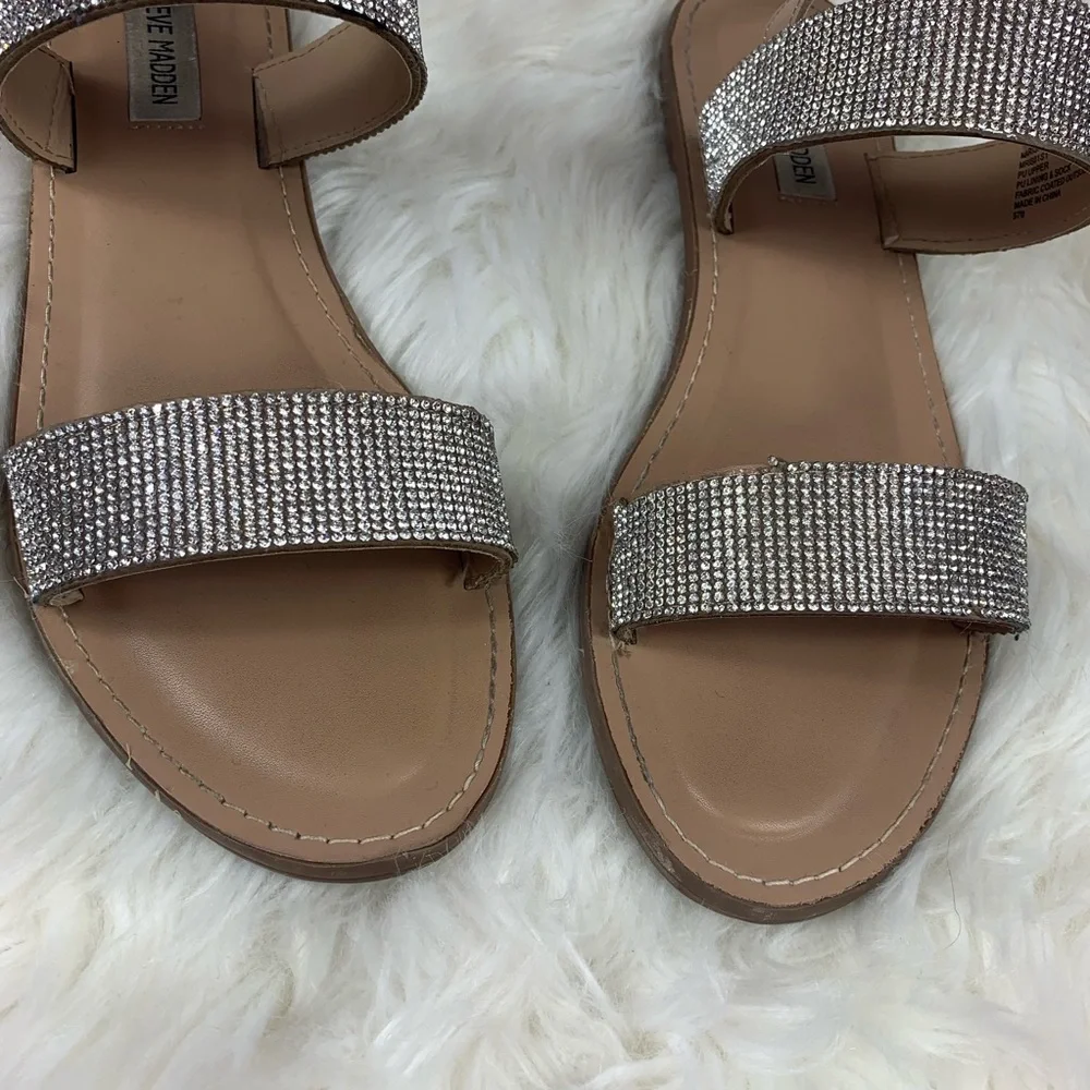 Steve Madden Rhinestone Sling Back Sandals - Picture 6 of 8